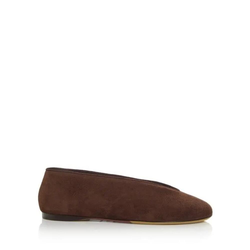 Moschino NIB Corsage Suede Ballet Flats in Brown Size 40